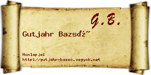 Gutjahr Bazsó névjegykártya